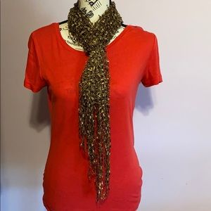 FALL Waffle Weave See-Through Scarf Gold ***NEW***